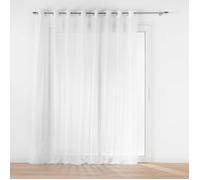 Douceur d'Intérieur, Voilage XXL à Oeillets Grande Largeur (300 x 240 cm) Lissea Blanc, Voile Sablé
