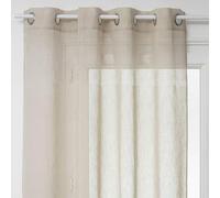 Voilage à œillets Beige Effet Lin avec Motifs ajourés 140 x 240 cm - Atmosphera