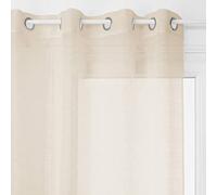 Voilage à œillets Beige Lin Tissage à Rayures 140 x 240 cm - Atmosphera
