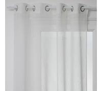 Voilage à œillets Blanc Effet Lin avec Motifs ajourés 140 x 240 cm - Atmosphera