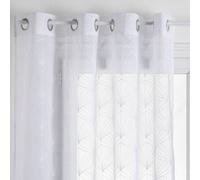 Atmosphera – Voilage à œillets Mia – Motifs brodés Blanc 140×240 cm