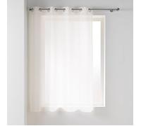 Voilage à œillets petite hauteur 140 x 180 cm - Voile tissé Carlin Blanc