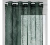 Voilage à œillets Vert Motif Feuille 140 x 240 cm - Atmosphera