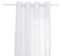 Voilage à motif fleuri LAZI - 140 x 240 cm - Blanc