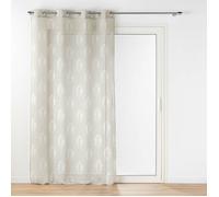 Douceur d'Intérieur Voilage à œillets Indila 140 x 240 cm effet lin tissé imprimé Beige