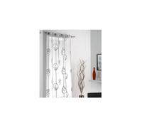 Douceur d'Intérieur Voilage à œillets Looping Voile imprimé transfert 140 x 240 cm Blanc/Noir