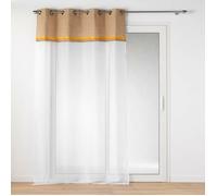 Douceur d'Intérieur Rideau voilage à œillets Malory 140x240 cm voile sablé jute Jaune