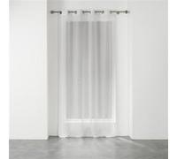 Rideau Voilage à Oeillets Elea 140x240cm Blanc & Argent