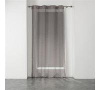 Douceur d'Intérieur Voilage Elea à œillets Voile tissé appliqué Métallisées Gris/Argent 140 x 240 cm