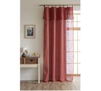 Voilage ajustable + 8 anneaux pince 140 x 270 cm Polyester effet lin ""Nia"" Le fil d'Ariane - Nia Terracotta -
