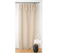 Voilage aspect lin bourdon noir - Taille: 140x295cm - Coloris: Ecru