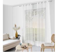 Voilage bande ajourée Mia Blanc 140 x240 cm - Enjoy Home