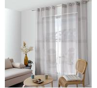 Voilage avec bande ajourée ""Mia"" - Taille: 140x240cm - Coloris: Gris