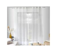 Voilage bande ajourée Mia Blanc 140 x240 cm - Enjoy Home