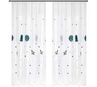 Voilage,Blanc Transparent Rideau Broderie Espace Rideau Occultant Oeillets Convient Aux Garçons Chambre Enfant Chambre Jardin [71]