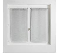Voilage brise-bise Milza gris 2 x 60 x 120 cm - paire à œillets, polyester