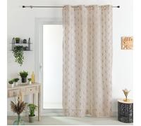 Voilage brodé style art déco Lin 140x240 cm