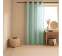 Voilage - Effet lin fluide Vert d'eau 140x240 cm