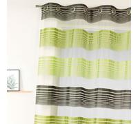 Voilage En Organza À Fines Rayures Horizontales Vert Tilleul 140x240 Cm