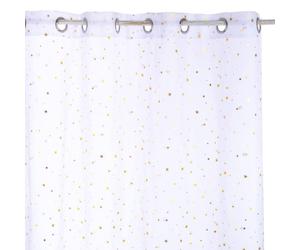 Voilage Enfant Étoiles Dorées - Demoiselle Blanc 140x250