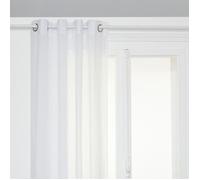 Voilage fluide et léger ""Paxta"" 135 x 240 cm Atmosphera - Blanc - Blanc -