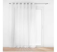 Douceur d'Intérieur, Voilage XXL à Oeillets Grande Largeur (240 x 240 cm) Lissea Blanc, Voile Sablé