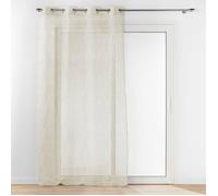 Voilage grande hauteur a oeillets 140 x 280 cm voile sable imprime pandore Blanc