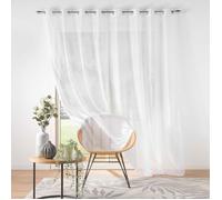 voilage grande largeur 300 x 240 cm voile sablé Lissea Blanc