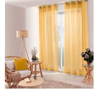 Voilage - HOME MAISON - Moutarde - 140 x 240 cm - Œillets argentés - Tamisant