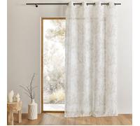 Voilage impression feuillage poétique Beige 140x240 cm