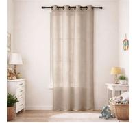 Voilage léger uni à œillets carrés Beige 140x240 cm