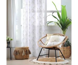 Voilage - LOVELY CASA - Maldives - Argent - 140x260 cm - 8 oeillets ronds