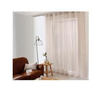 Voilage XXL avec Œillets, 300x240cm, Beige Naturel, Effet Lin, Grande Largeur, Protège des Regards extérieurs, pour Salon Maison Chambre Fenêtre Semi-Transparent, Collection Maya, Enjoy Home