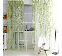 Voilage - Noname - 1m x 2m - Vert - Motif Saule Brindille - Style Scandinave-Nature