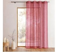 Voilage organza à fines rayures horizontales Rouge Orangé 140x240 cm