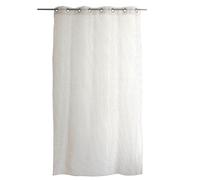 Voilage plumetis en organza LOLITA - 140 x 240 cm - Blanc et beige