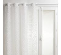 Atmosphera – Voilage Sama – Impression jacquard à œillets – Blanc 140 x 240 cm