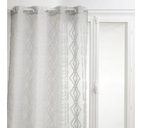 Voilage Sama impression jacquard 140 x 240 cm - Gris