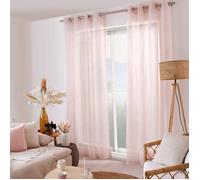 Voilage tamisant à l'aspect lin Vieux rose 140x240 cm