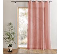Voilage uni à oeillets grande largeur Rose 160x240 cm