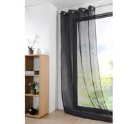 Voilage Uni léger - HOME MAISON - 135 x 260 cm - Œillets - Noir
