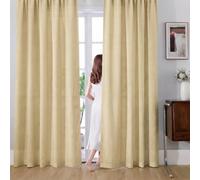 Voilages extra longs beiges effet lin, passe-tringle, 140 x 300 cm | Lot de 2 panneaux de 3 m de haut pour loft ou baie vitrée haute, lumière tamisée et texture tissée à l’aspect naturel
