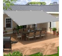 Voile d ombrage Rectangulaire 2.6x4.8m Impermeable, Gris Clair Bâche Ombrage Polyester 98% Protection UV avec Oeillets Cordons pour Jardin Terrasse, Camping, Balcon