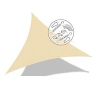 Voile d ombrage Triangle HDPE avec 19 pcs kit de montage 5x5x5m ivoire