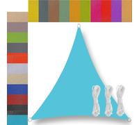 Voile d’ombrage Triangulaire Triangle Imperméable Protection UV 95% Respirante Voile d'ombrage ajourée pour Balcon Patio terrasse Jardin extérieur Lac Bleu 3x3x3m