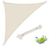 WOLTU Voile d'ombrage Triangulaire 3.6x3.6x5.1 m Imperméable Anti 93% UV résistant à l'eau Protection Contre Le Vent Polyester avec Protection UV pour Jardin terrasse Camping Crème