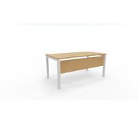 Voile de fond Burocolor Hêtre pour bureau L.160 cm pieds Blanc