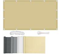 Voile d'ombrage 1.4x6m Rectangulaire Imperméable Voiles Ombrages Respirante UV Protection Brise Vue pour Balcon Filet Ombrages avec Oeillets et Cordons Jaune
