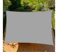 Voile d'ombrage 1.8 x 2.8 m UV Résistant Voiles Ombrages Imperméable Rectangulaire Bâche Dombrages Contre Le Vent pour Patio Balcon Jardin Terrasse Extérieur, Gris Clair