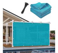 Voile d'ombrage 130 x 140 cm HDPE 95% Anti-UV Résistant Aux Intempéries, Facile à Suspendre Vent, Voile d'ombrage Réutilisable avec Œillets pour Extérieur Patio Serre, Bleu